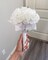 White Foam Rose Bridal Bouquet with Satin Ribbon Handle for Wedding & Party